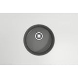 Sotto Round Dual-mount Fireclay 18.5 in. Single Bowl Bar Sink with Protective Bottom Grid and Strainer in White