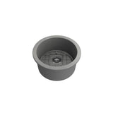 Sotto Round Dual-mount Fireclay 18.5 in. Single Bowl Bar Sink with Protective Bottom Grid and Strainer in White