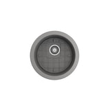 Sotto Round Dual-mount Fireclay 18.5 in. Single Bowl Bar Sink with Protective Bottom Grid and Strainer in White