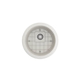 Sotto Round Dual-mount Fireclay 18.5 in. Single Bowl Bar Sink with Protective Bottom Grid and Strainer in White