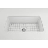 Sotto Dual-mount Fireclay 32 in. Single Bowl Kitchen Sink with Protective Bottom Grid and Strainer in White