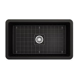 Sotto Dual-mount Fireclay 32 in. Single Bowl Kitchen Sink with Protective Bottom Grid and Strainer in White