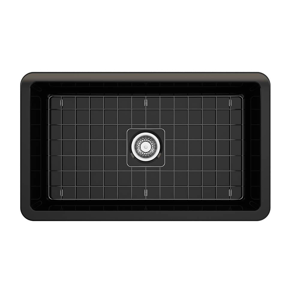 Sotto Dual-mount Fireclay 32 in. Single Bowl Kitchen Sink with Protective Bottom Grid and Strainer in White