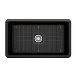 Sotto Dual-mount Fireclay 32 in. Single Bowl Kitchen Sink with Protective Bottom Grid and Strainer in White