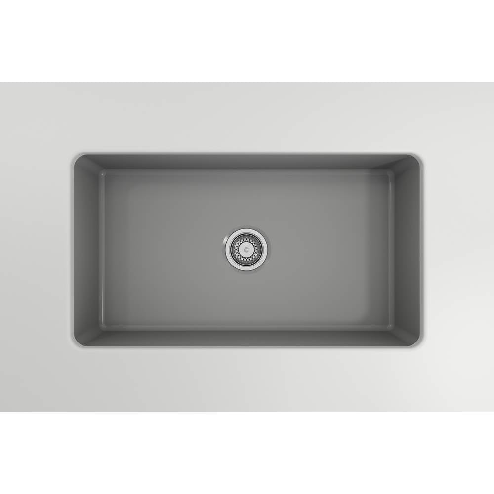 Sotto Dual-mount Fireclay 32 in. Single Bowl Kitchen Sink with Protective Bottom Grid and Strainer in White