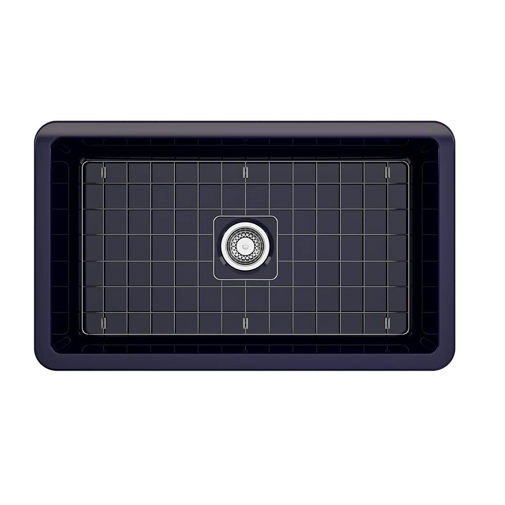 Sotto Dual-mount Fireclay 32 in. Single Bowl Kitchen Sink with Protective Bottom Grid and Strainer in White