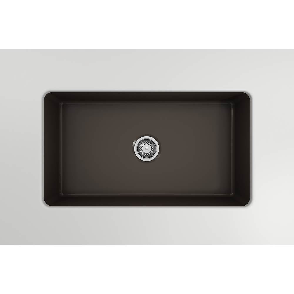 Sotto Dual-mount Fireclay 32 in. Single Bowl Kitchen Sink with Protective Bottom Grid and Strainer in White