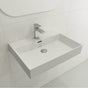 BOCCHI - Milano Wall-Mounted Sink Fireclay 24 in. 1-Hole with Overflow in Matte White - Matte White