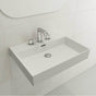 BOCCHI - Milano Wall-Mounted Sink Fireclay 24 in. 3-Hole with Overflow in Matte White - Matte White
