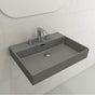 BOCCHI - Milano Wall-Mounted Sink Fireclay 24 in. 3-Hole with Overflow in Matte Gray - Matte Gray