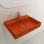 BOCCHI - Milano Wall-Mounted Sink Fireclay 24 in. 1-Hole with Overflow in Orange - Orange