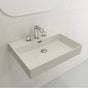 BOCCHI - Milano Wall-Mounted Sink Fireclay 24 in. 3-Hole with Overflow in Biscuit - Biscuit