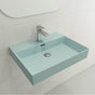 BOCCHI - Milano Wall-Mounted Sink Fireclay 24 in. 1-Hole with Overflow in Matte Ice Blue - Matte Ice Blue
