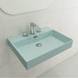 BOCCHI - Milano Wall-Mounted Sink Fireclay 24 in. 3-Hole with Overflow in Matte Ice Blue - Matte Ice Blue