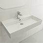 BOCCHI - Milano Wall-Mounted Sink Fireclay 32 in. 1-Hole with Overflow in White - White