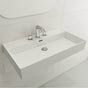 BOCCHI - Milano Wall-Mounted Sink Fireclay 32 in. 3-Hole with Overflow in White - White