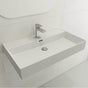 BOCCHI - Milano Wall-Mounted Sink Fireclay 32 in. 1-Hole with Overflow in Matte White - Matte White