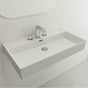 BOCCHI - Milano Wall-Mounted Sink Fireclay 32 in. 3-Hole with Overflow in Matte White - Matte White