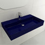 BOCCHI - Milano Wall-Mounted Sink Fireclay 32 in. 1-Hole with Overflow in Sapphire Blue - Sapphire Blue