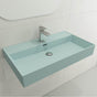 BOCCHI - Milano Wall-Mounted Sink Fireclay 32 in. 1-Hole with Overflow in Matte Ice Blue - Matte Ice Blue