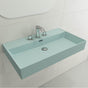 BOCCHI - Milano Wall-Mounted Sink Fireclay 32 in. 3-Hole with Overflow in Matte Ice Blue - Matte Ice Blue