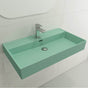 BOCCHI - Milano Wall-Mounted Sink Fireclay 32 in. 1-Hole with Overflow in Matte Mint Green - Matte Mint Green