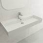 BOCCHI - Milano Wall-Mounted Sink Fireclay  39.75 in. 1-Hole with Overflow in White - White