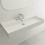 BOCCHI - Milano Wall-Mounted Sink Fireclay 39.75 in. 3-Hole with Overflow in White - White