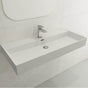 BOCCHI - Milano Wall-Mounted Sink Fireclay 39.75 in. 1-Hole with Overflow in Matte White - Matte White