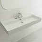 BOCCHI - Milano Wall-Mounted Sink Fireclay 39.75 in. 3-Hole with Overflow in Matte White - Matte White
