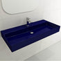 BOCCHI - Milano Wall-Mounted Sink Fireclay 39.75 in. 1-Hole with Overflow in Sapphire Blue - Sapphire Blue