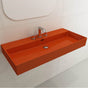 BOCCHI - Milano Wall-Mounted Sink Fireclay 39.75 in. 3-Hole with Overflow in Orange - Orange