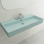 BOCCHI - Milano Wall-Mounted Sink Fireclay 39.75 in. 3-Hole with Overflow in Matte Ice Blue - Matte Ice Blue