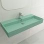 BOCCHI - Milano Wall-Mounted Sink Fireclay 39.75 in. 1-Hole with Overflow in Matte Mint Green - Matte Mint Green