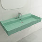 BOCCHI - Milano Wall-Mounted Sink Fireclay 39.75 in. 3-Hole with Overflow in Matte Mint Green - Matte Mint Green