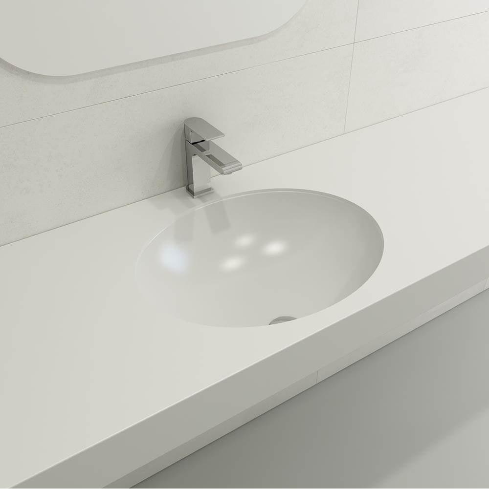 BOCCHI - Parma Undermount Sink Fireclay 22 in. with Overflow in Matte White - Matte White