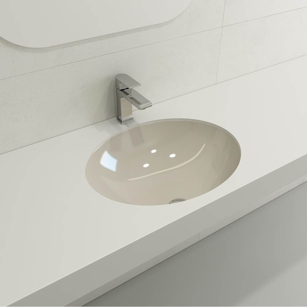 BOCCHI - Parma Undermount Sink Fireclay 22 in. with Overflow in Biscuit - Biscuit