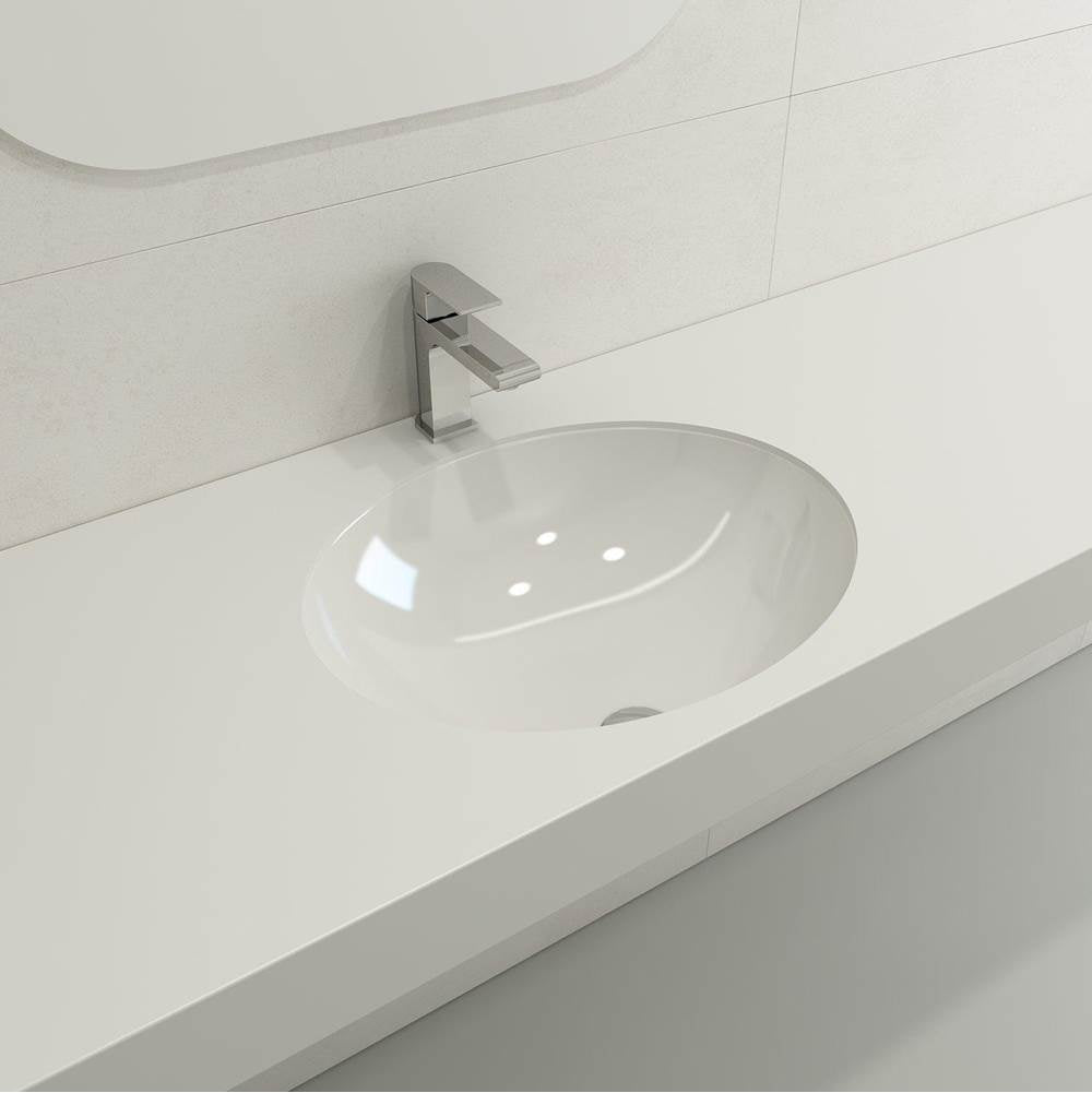 BOCCHI - Parma Undermount Sink Fireclay 22 in. with Overflow in White - White
