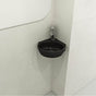 BOCCHI - Milano Corner Sink Fireclay 12 in. 1-Hole with Overflow in Matte Black - Matte Black