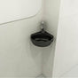 BOCCHI - Milano Corner Sink Fireclay 12 in. 1-Hole with Overflow in Black - Black