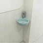 BOCCHI - Milano Corner Sink Fireclay 12 in. 1-Hole with Overflow in Matte Ice Blue - Matte Ice Blue
