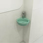 BOCCHI - Milano Corner Sink Fireclay 12 in. 1-Hole with Overflow in Matte Mint Green - Matte Mint Green