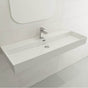 BOCCHI - Milano Wall-Mounted Sink Fireclay 47.75 in. 1-Hole with Overflow in White - White