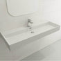 BOCCHI - Milano Wall-Mounted Sink Fireclay 47.75 in. 1-Hole with Overflow in Matte White - Matte White