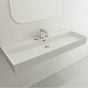 BOCCHI - Milano Wall-Mounted Sink Fireclay 47.75 in. 3-Hole with Overflow in Matte White - Matte White