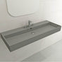 BOCCHI - Milano Wall-Mounted Sink Fireclay 47.75 in. 3-Hole with Overflow in Matte Gray - Matte Gray