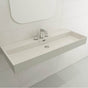 BOCCHI - Milano Wall-Mounted Sink Fireclay 47.75 in. 3-Hole with Overflow in Biscuit - Biscuit