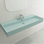 BOCCHI - Milano Wall-Mounted Sink Fireclay 47.75 in. 3-Hole with Overflow in Matte Ice Blue - Matte Ice Blue