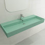 BOCCHI - Milano Wall-Mounted Sink Fireclay 47.75 in. 1-Hole with Overflow in Matte Mint Green - Matte Mint Green