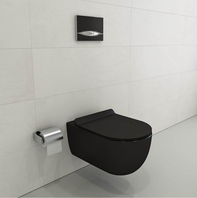 BOCCHI - Vettore Wall-Hung Toilet Bowl in Matte Black - Matte Black
